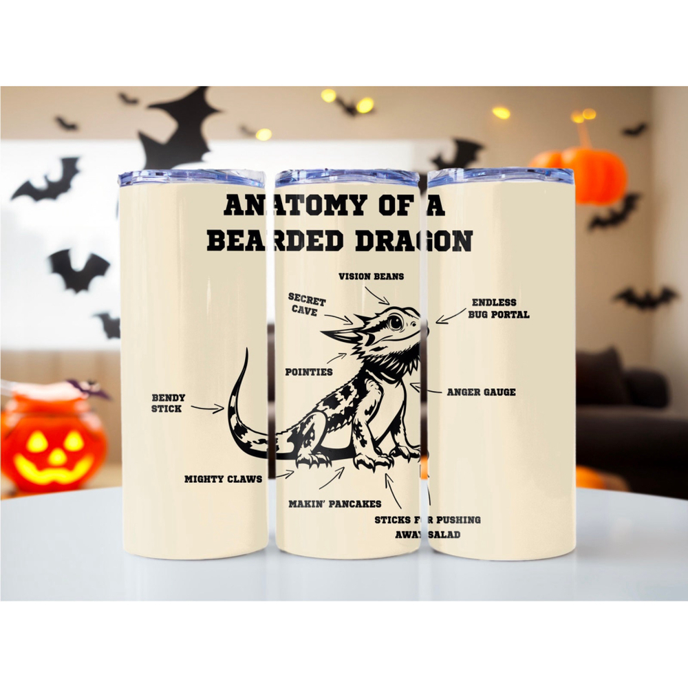 Bearded dragon 20 fl oz metal insulated tumbler